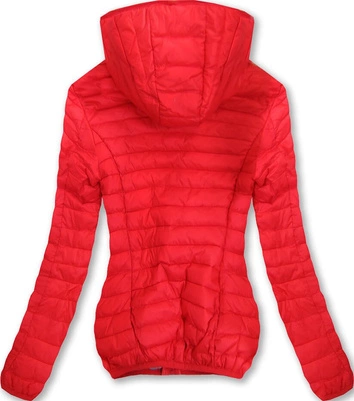 PIKOWANA KURTKA Z KAPTUREM CZERWONA (XB7113X)