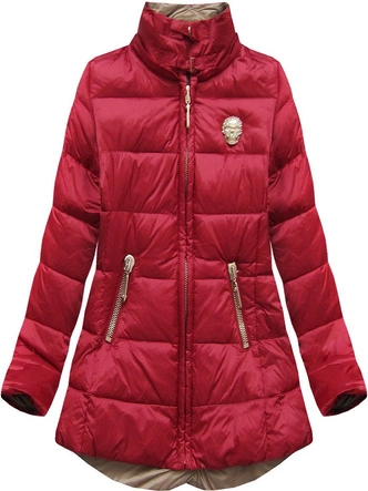 KURTKA Z PUCHEM NATURALNYM BORDOWA (1416)