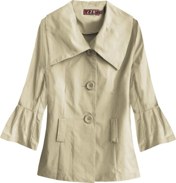 ŻAKIET Z  BUFIASTYMI RĘKAWAMI BEŻOWY (443ART)