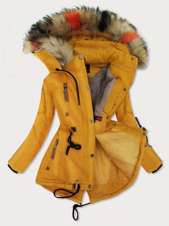 DAMSKA KURTKA ZIMOWA ŻÓŁTA (208-2)