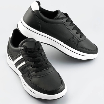 Sportowe buty damskie czarno-białe (ad-587)