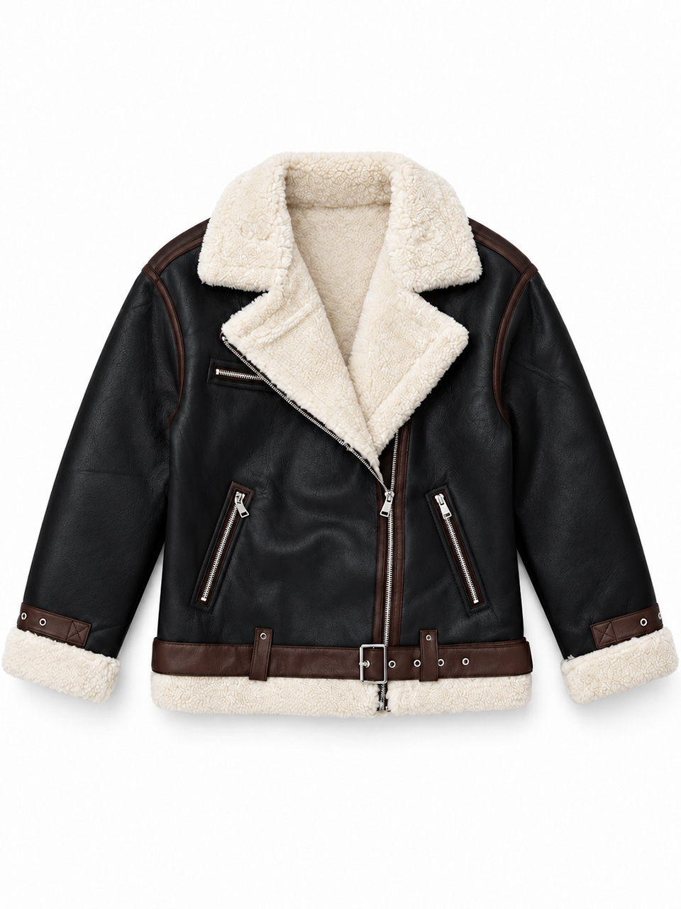 Damska kurtka typu biker na misiu czarna (LD-5504)