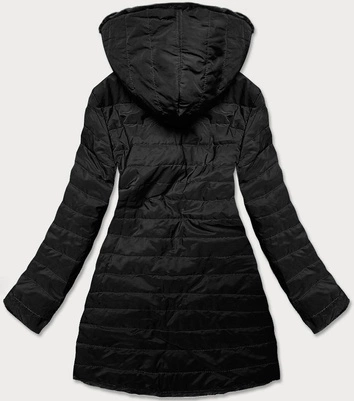 LEKKA KURTKA ZIMOWA DAMSKA FUTRO 2 W 1 CZARNA (39039)