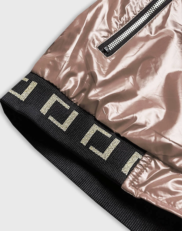 Krótka kurtka damska z kapturem beżowa (b9787-12)