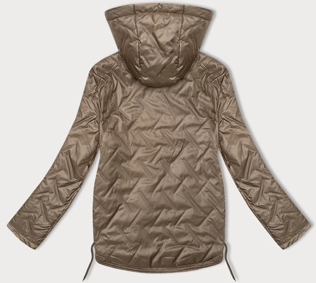 Cienka pikowana kurtka plus size S'West ciemny beżowy (B8361-12)