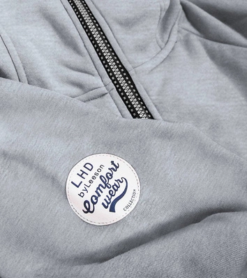 Dres z kapturem i wysoką stójką szary (amg747a)