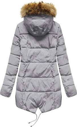 PIKOWANA KURTKA Z KAPTUREM SZARA (X857X)