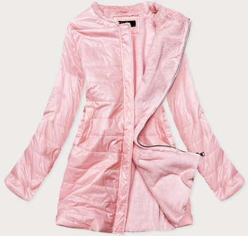 Przejściowa kurtka damska na misiu różowa (m-1733)