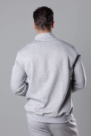 Męska bluza ze stójką jasnoszara (68B2002-2)