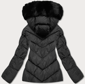 Krótka kurtka damska zimowa czarna (TY035-1)