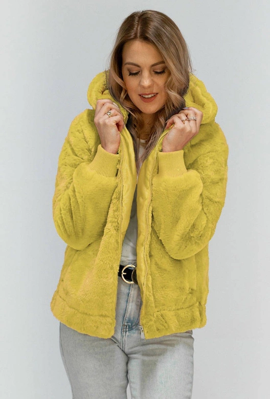 Pluszowa kurtka z kapturem żółta (2019)