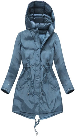 DWUSTRONNA KURTKA Z KAPTUREM NIEBIESKA (PM7210-30)