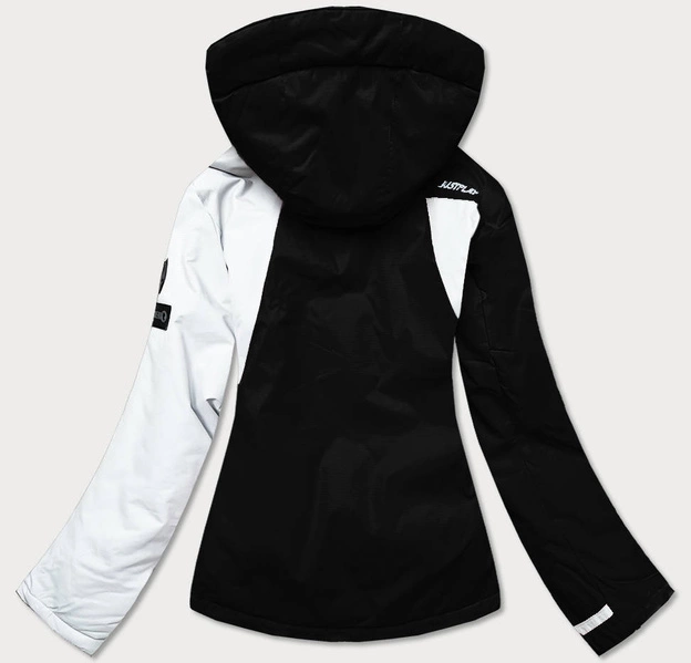 DAMSKA KURTKA ZIMOWA NARCIARSKA CZARNO-BIAŁA (B2377)