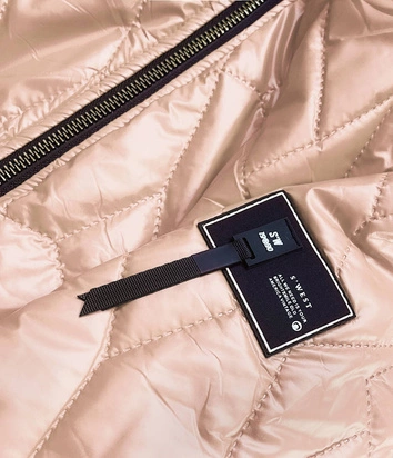 Kurtka damska z ozdobnym pikowaniem beżowa (b8092-101)