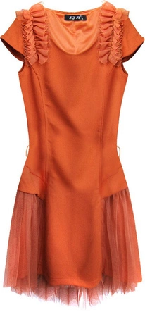 SUKIENKA Z TIULOWYMI WSTAWKAMI CEGLANA (3688/3)