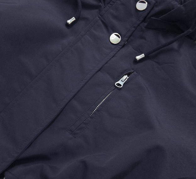 DWUSTRONNA PARKA DAMSKA Z KAPTUREM GRANAT-MORO (XW665X)