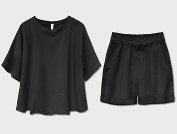 DRES SPORTOWY DAMSKI BLUZA I SZORTY CZARNY (608ART)