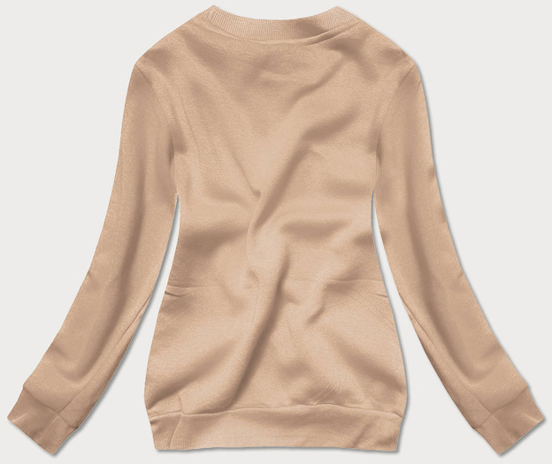 BLUZA DRESOWA DAMSKA ZE ŚCIĄGACZAMI CIEMNOBEŻOWA (W01-6)