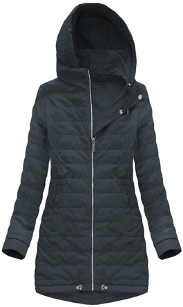 DWUSTRONNA PARKA Z KAPTUREM GRANATOWA (W0232BIG)