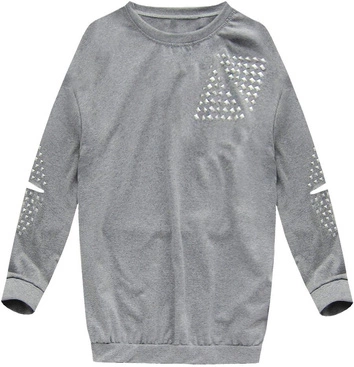 KOMPLET DRESOWY Z NITAMI I ROZCIĘCIAMI SZARY (76ART)