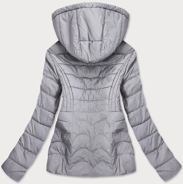 CIENKA PIKOWANA KURTKA DAMSKA SZARA (68-1939)