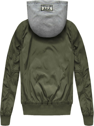 KURTKA BOMBER Z NASZYWKAMI I NITAMI ARMY (W561)