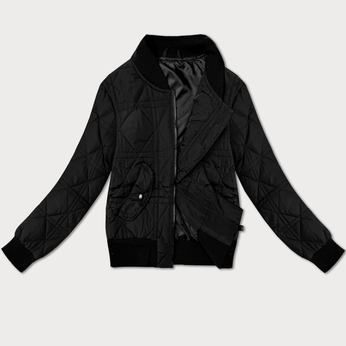 Krótka damska kurtka typu bomber J Style czarna (16M9227-392)