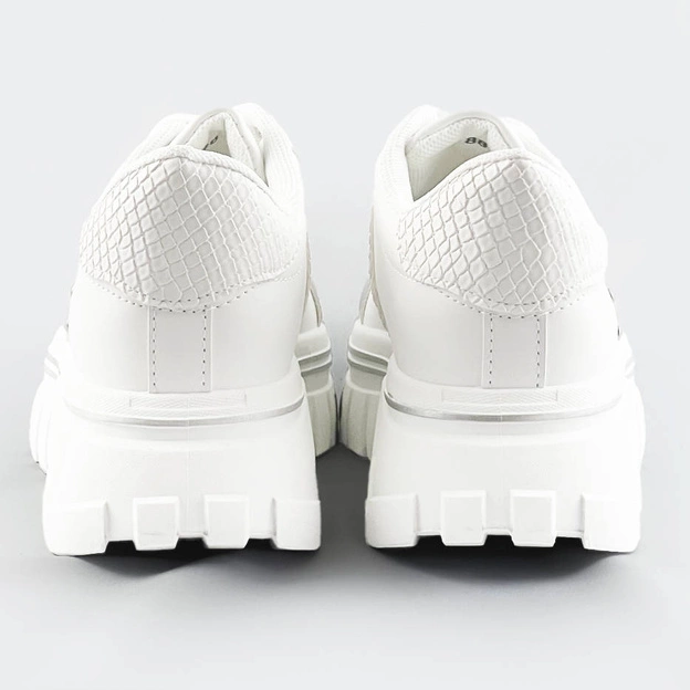 DAMSKIE SNEAKERSY NA TRAKTOROWEJ PODESZWIE BIAŁE (88-25)