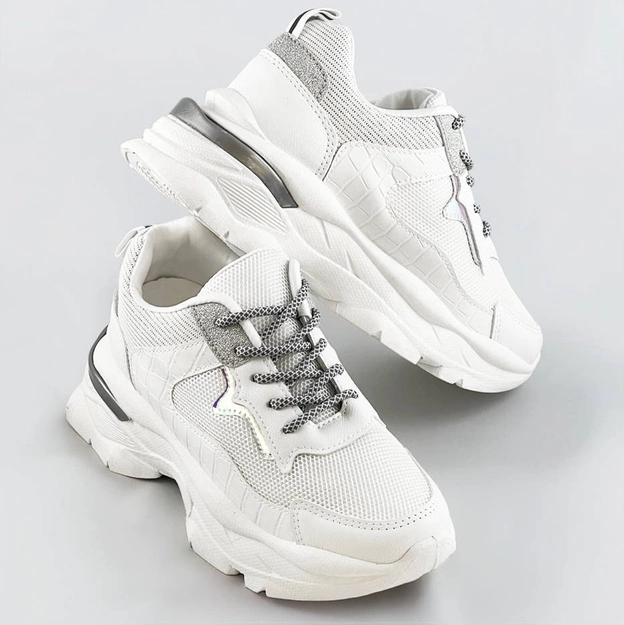 Sznurowane buty sportowe damskie białe (lu-3)