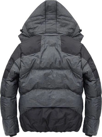 KURTKA ZIMOWA Z KAPTUREM GRAFITOWY MELANŻ (39B)