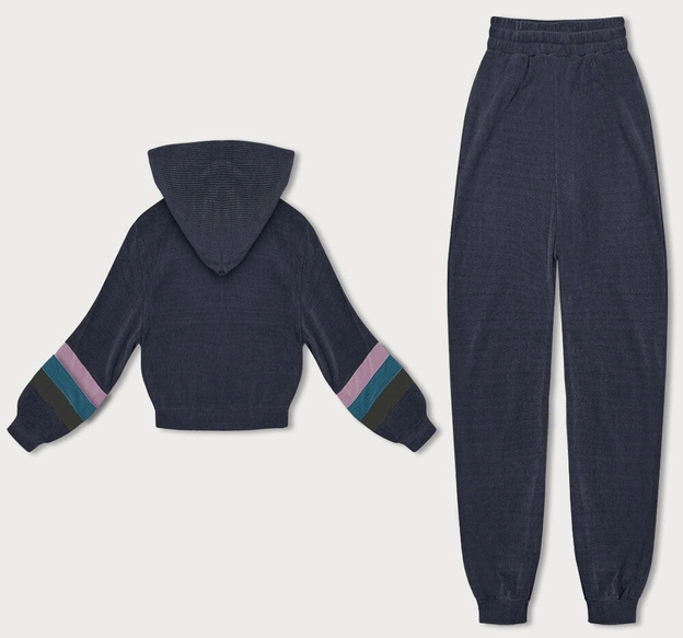 Damski dres z kolorowymi wstawkami granatowy (AMG-346A)