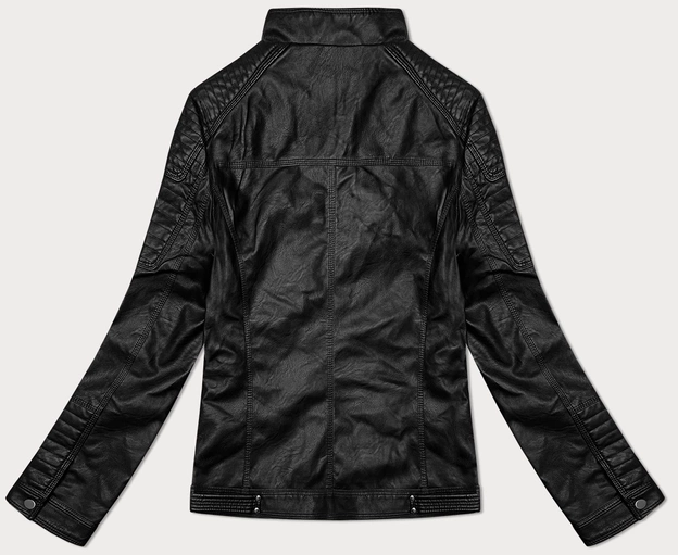 Męska kurtka ze skóry ekologicznej czarna (11Z8135)