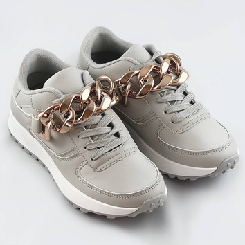 Sneakersy z łańcuchem szare (6368)