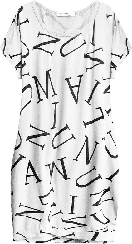 BAWEŁNIANA SUKIENKA OVERSIZE BIAŁA (408ART)