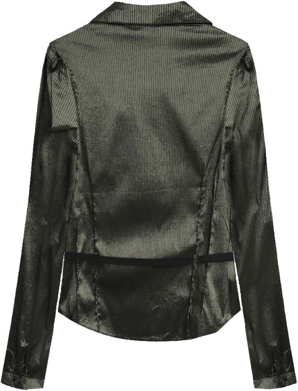 BŁYSZCZĄCA KOSZULA Z PASKIEM CZARNO-ZŁOTA (X1009X)