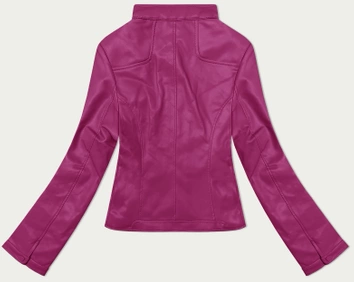 Krótka ramoneska damska ze stójką J Style ciemny różowy (11Z8127)