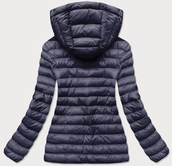 Pikowana kurtka damska z kapturem granatowa (23032-224)