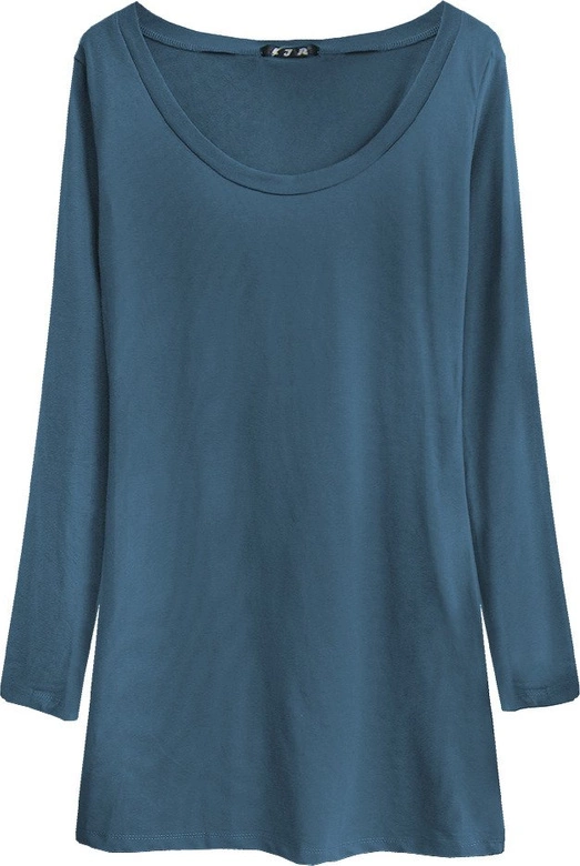 BAWEŁNIANA BLUZKA Z DŁUGIM RĘKAWEM GRANATOWA (X1303X)