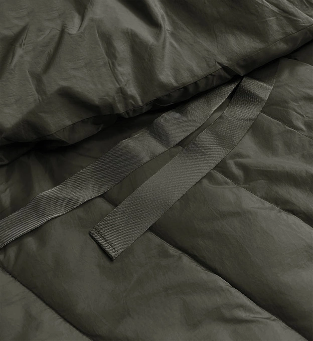 ASYMETRYCZNA KURTKA DAMSKA OVERSIZE KHAKI (1535)