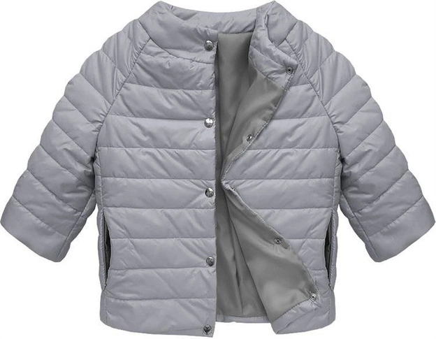 KURTKA PIKOWANA Z RĘKAWEM 3/4 SZARA (MODEL6)