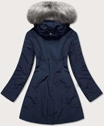 Zimowa kurtka damska granatowa (m21309)