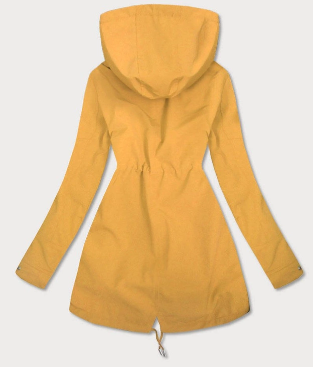 DWUSTRONNA KURTKA PARKA DAMSKA ŻÓŁTA-PEPITKA (W353-1)