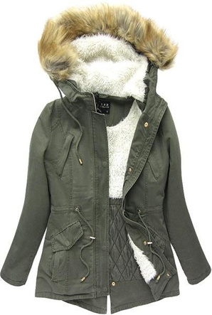 KHAKI PARKA ZIMOWA Z KAPTUREM (7586)