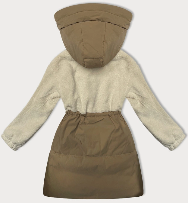 Przejściowa kurtka z łączonych materiałów beż-ecru (WD2351)