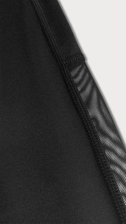 Legginsy z wstawkami z siateczki czarne (XL005-1)