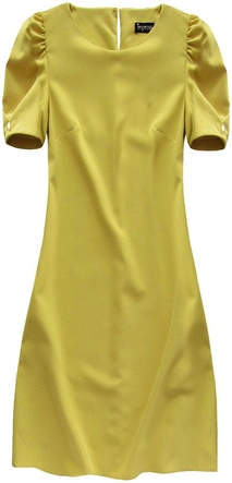 PROSTA SUKIENKA Z BUFKAMI MUSZTARDOWA (84ART)