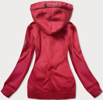 Bluza damska z ozdobnym kapturem czerwona (AMG725-2)