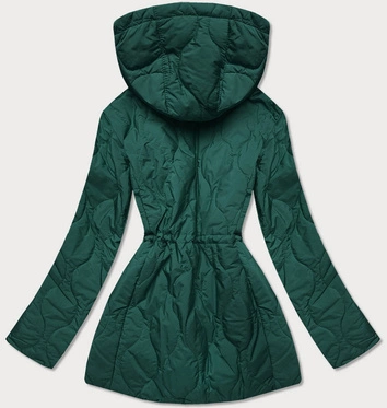 PIKOWANA KURTKA DWUSTRONNA DAMSKA ZIELONO-KARMELOWA (MHM-W589)
