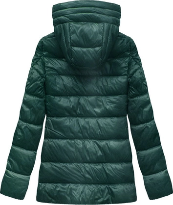 PIKOWANA KURTKA Z KAPTUREM BUTELKOWA ZIELEŃ (7698)