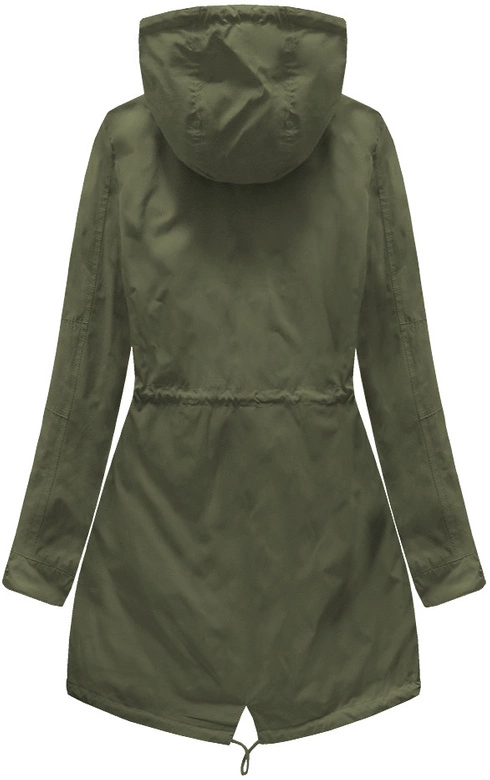 DWUSTRONNA PARKA Z KAPTUREM KHAKI-SZARA (W0233)